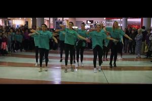 students from St Catherine's Prestons dancing at the mall