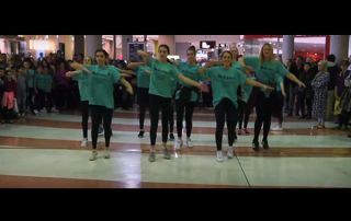 students from St Catherine's Prestons dancing at the mall